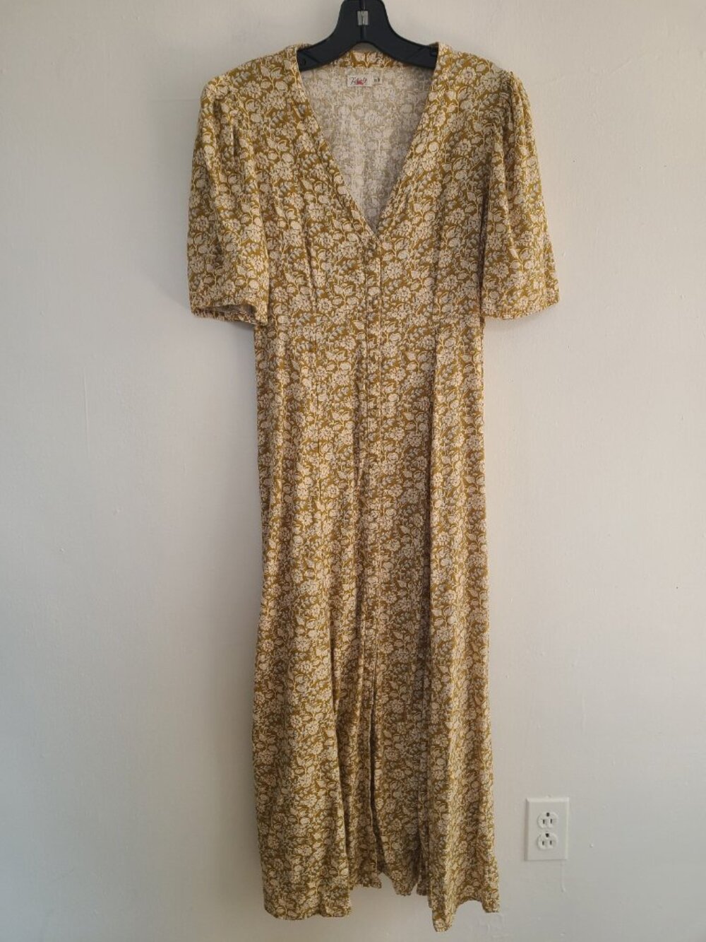 Faherty Havana Floral Linen Blend Dress Butternut Ditsy Size XS